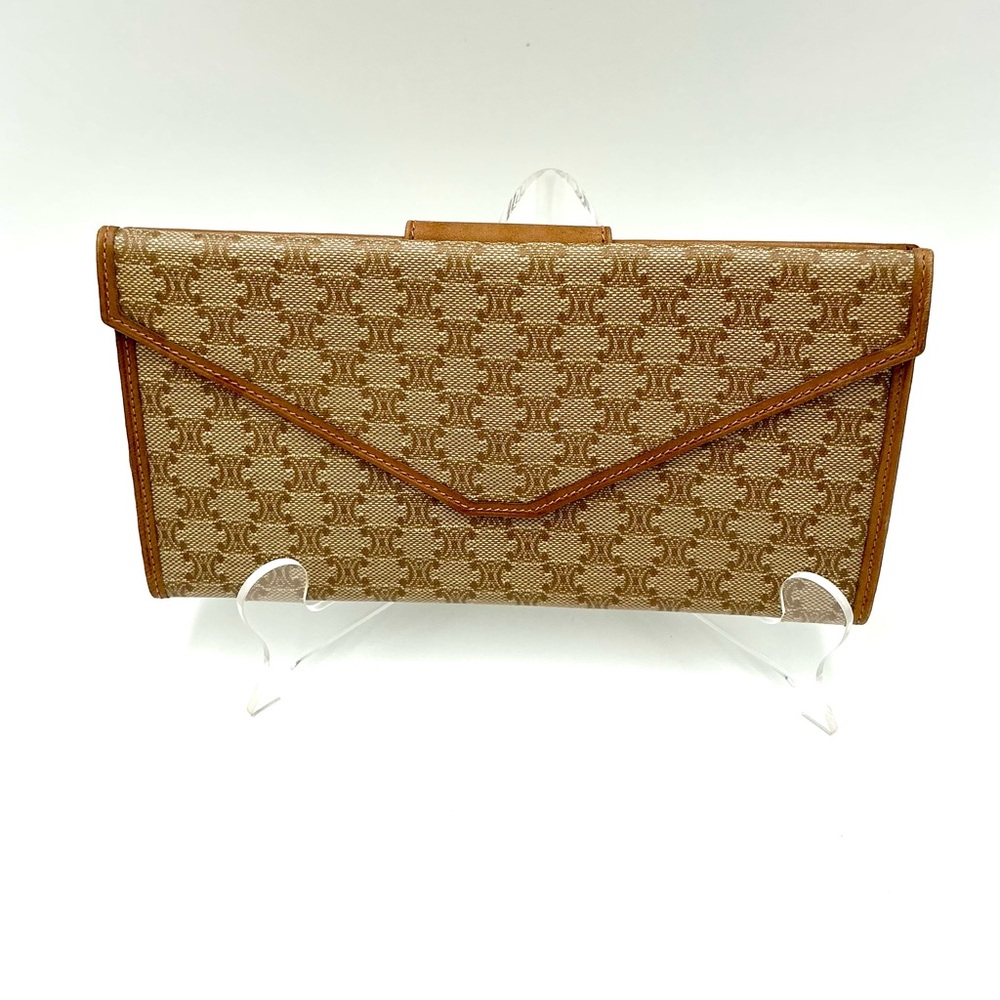 Brown Patterned Canvas Clutch Wallet - Picture 2 of 5